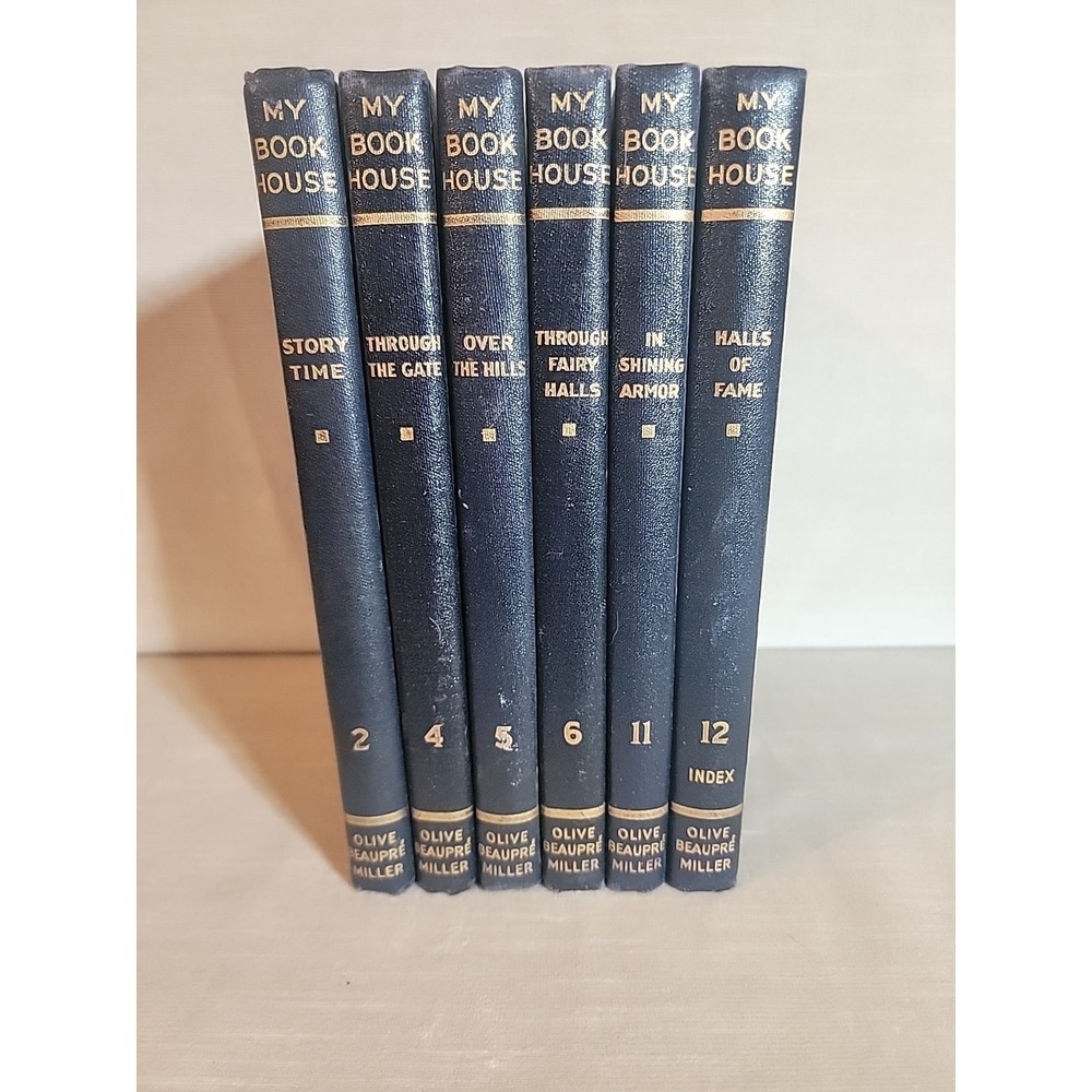 Olive Beaupre Miller My‎ Book House Hardcover Set of 6 Blue Faux Leather Good